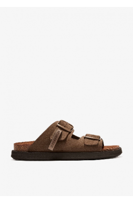 Vibe Sandals Buckle Suede Chocolate