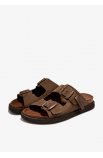 Vibe Sandals Buckle Suede Chocolate