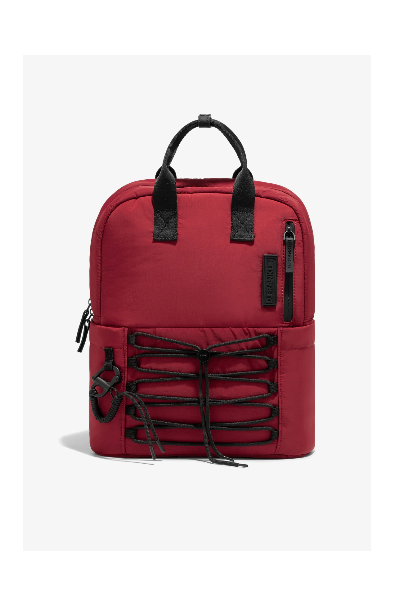 Multi-Pocket Nylon Backpack Red