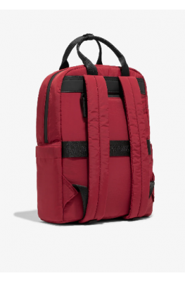 Multi-Pocket Nylon Backpack Red