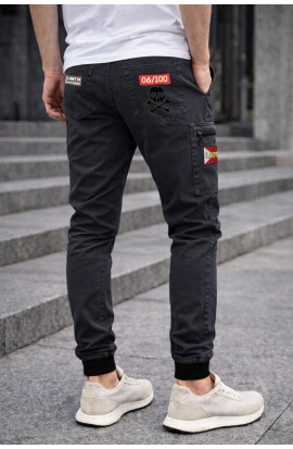 Jogger cargo RED gris oscuro